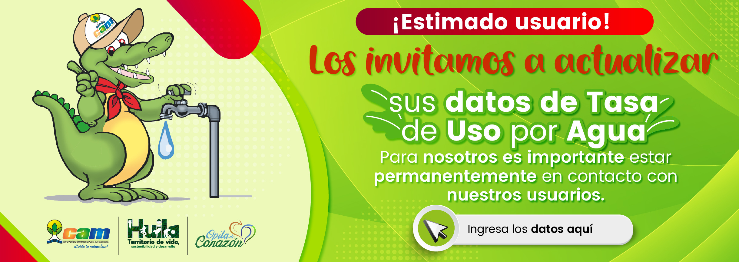 Datos de tasa de uso por agua